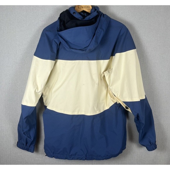 VTG Moonstone Jacket Mens Medium Blue Colorblock Hooded Rain Coat Gortex Vented - Picture 3 of 11